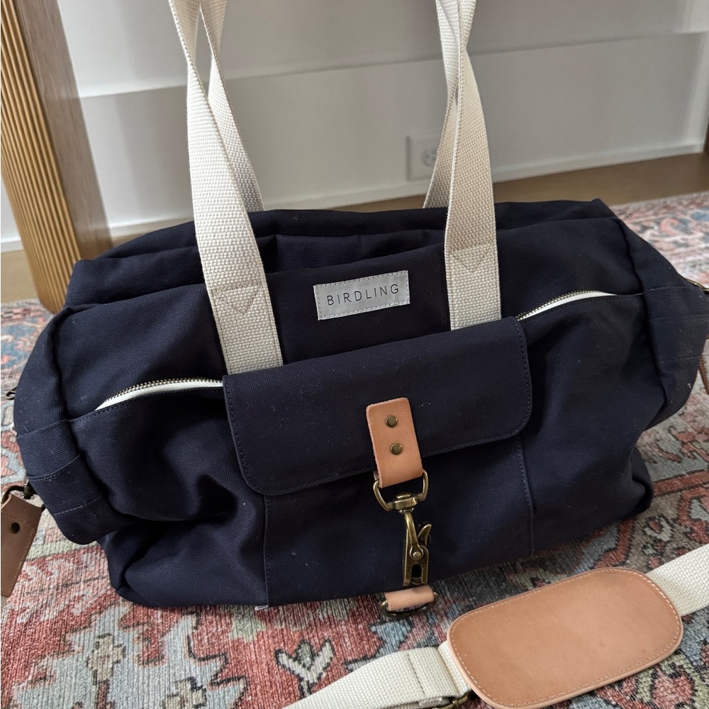 Birdling Navy and Tan Weekender Bag for (Unisex)